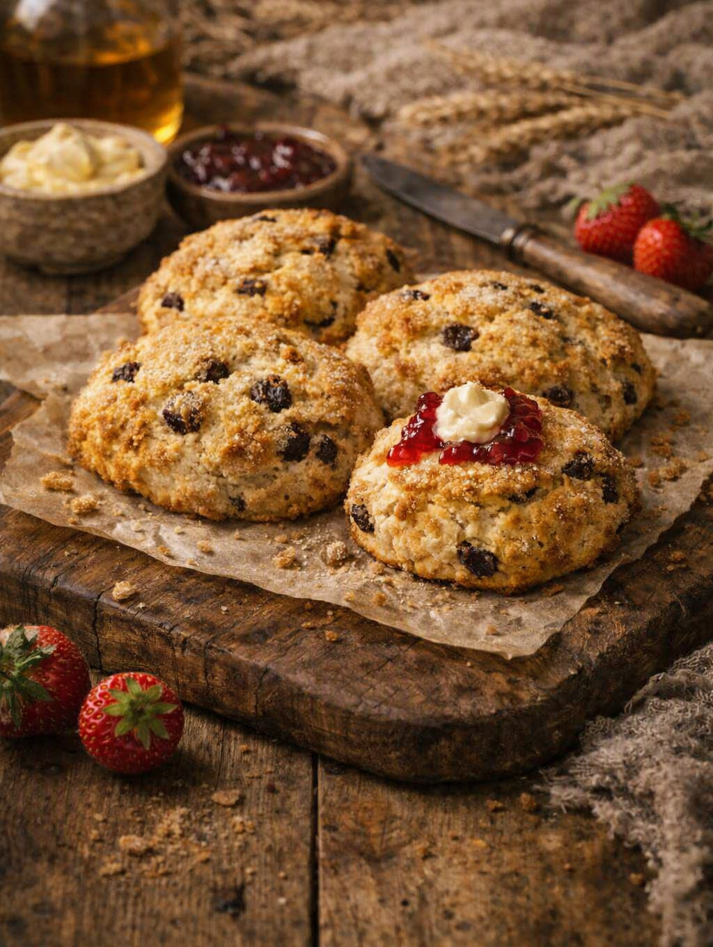 Small-batch baked creation with fresh fruit