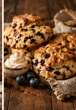 Fresh pastry detail with seasonal fruit